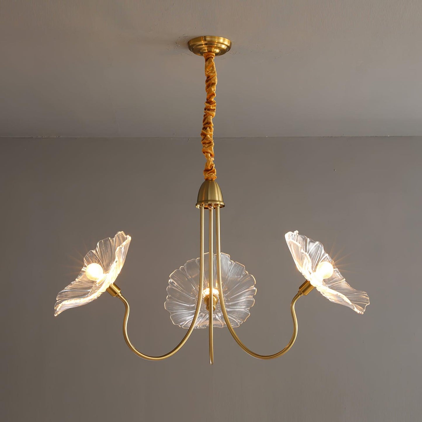 Lotus Leaf Glass Gasolier Chandelier