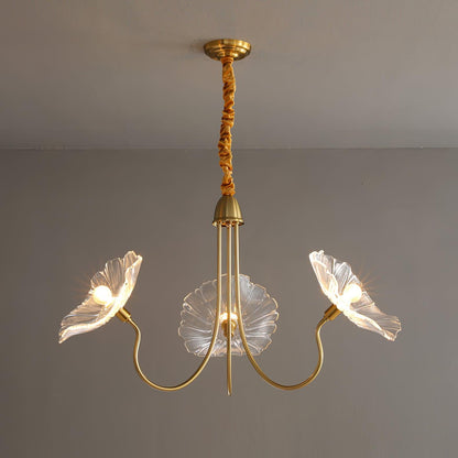 Lotus Leaf Glass Gasolier Chandelier