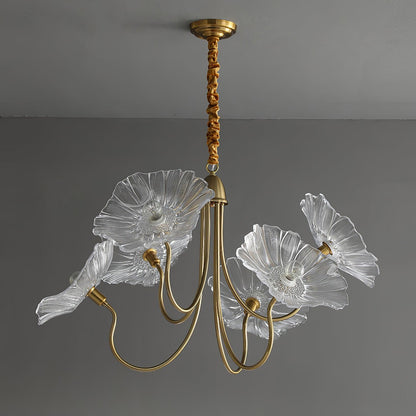 Lotus Leaf Glass Gasolier Chandelier