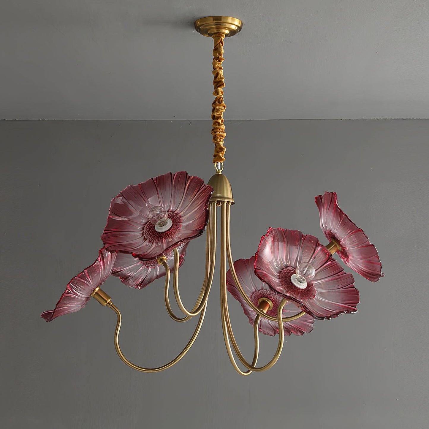 Lotus Leaf Glass Gasolier Chandelier