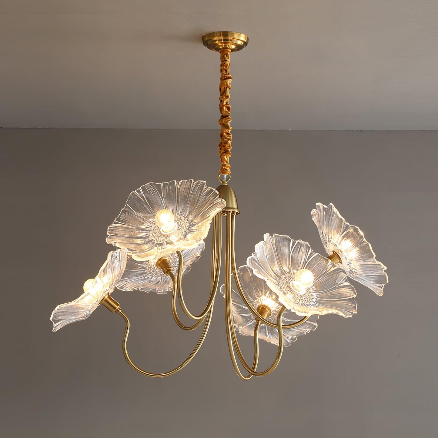 Lotus Leaf Glass Gasolier Chandelier