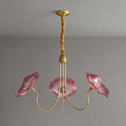 Lotus Leaf Glass Gasolier Chandelier