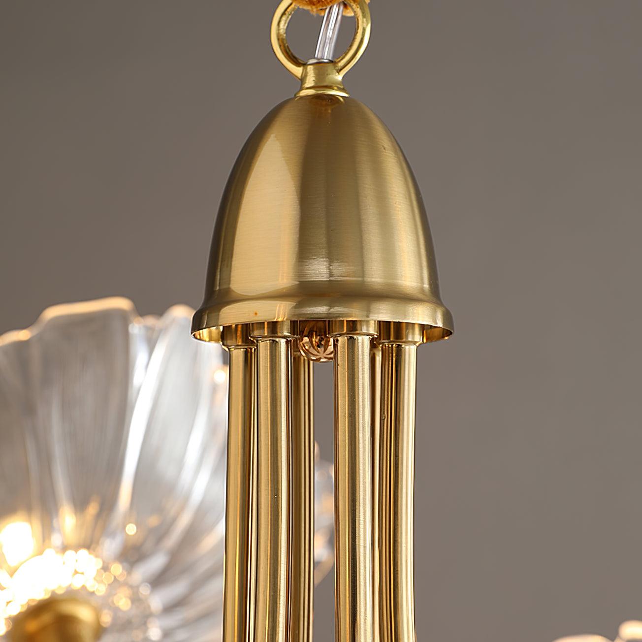 Lotus Leaf Glass Gasolier Chandelier