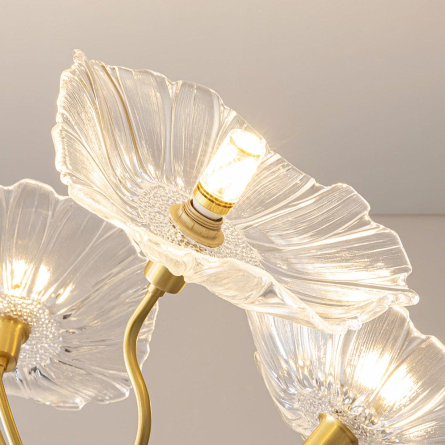 Lotus Leaf Glass Gasolier Chandelier