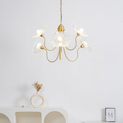 Lotus Leaf Glass Gasolier Chandelier