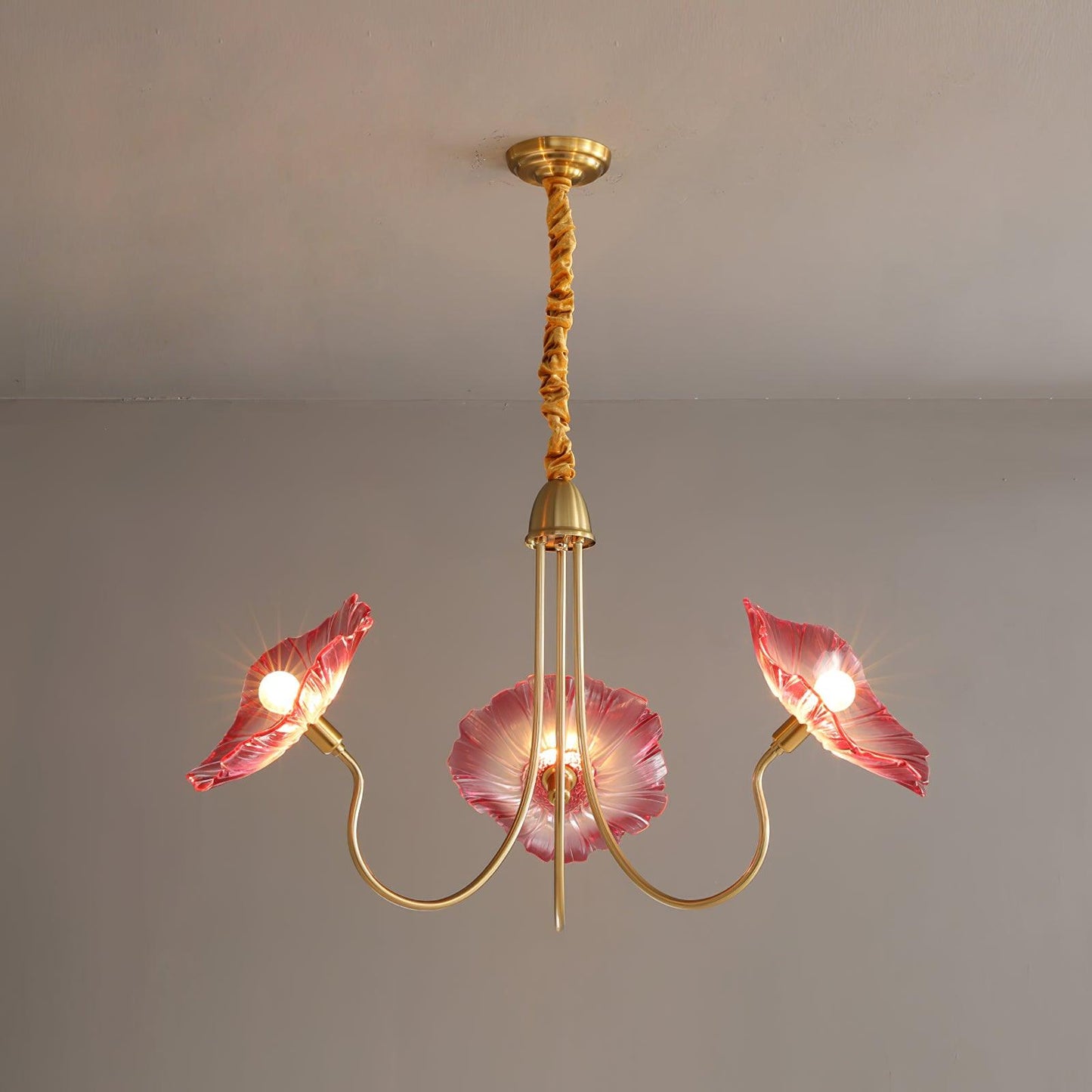 Lotus Leaf Glass Gasolier Chandelier