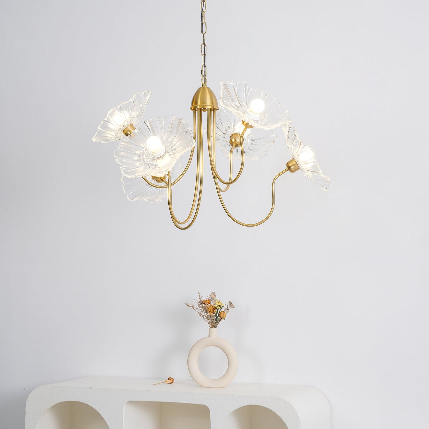 Lotus Leaf Glass Gasolier Chandelier