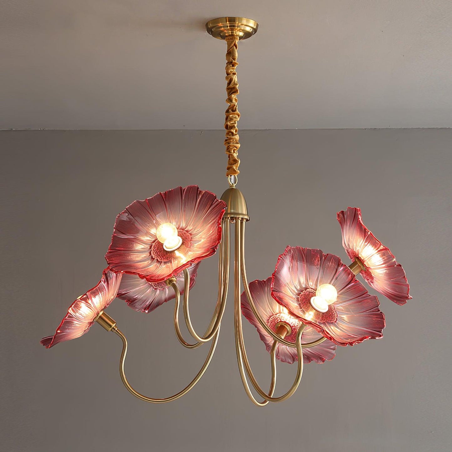 Lotus Leaf Glass Gasolier Chandelier