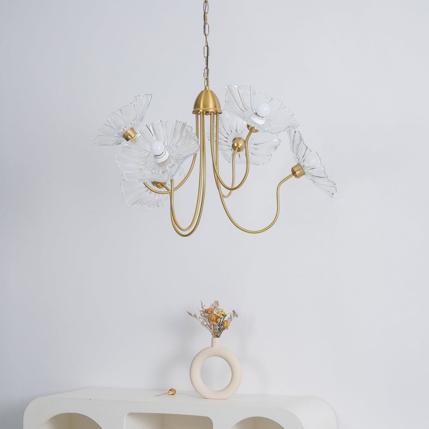 Lotus Leaf Glass Gasolier Chandelier