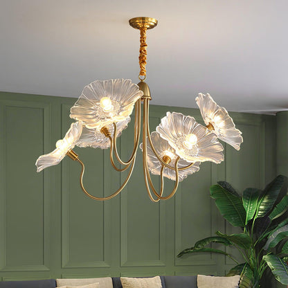 Lotus Leaf Glass Gasolier Chandelier