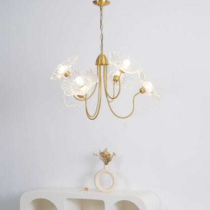 Lotus Leaf Glass Gasolier Chandelier