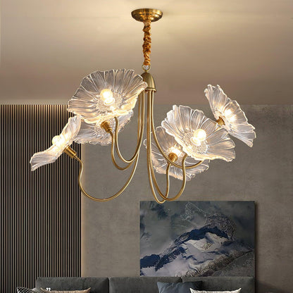 Lotus Leaf Glass Gasolier Chandelier