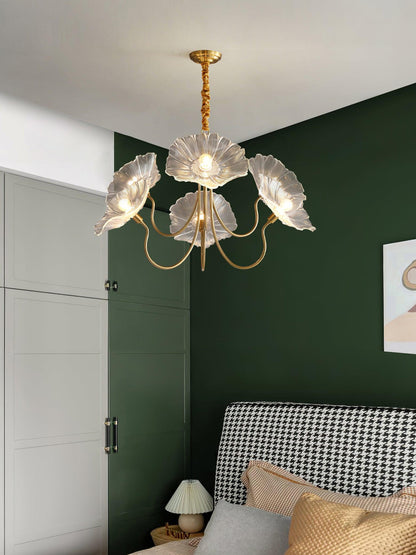 Lotus Leaf Glass Gasolier Chandelier