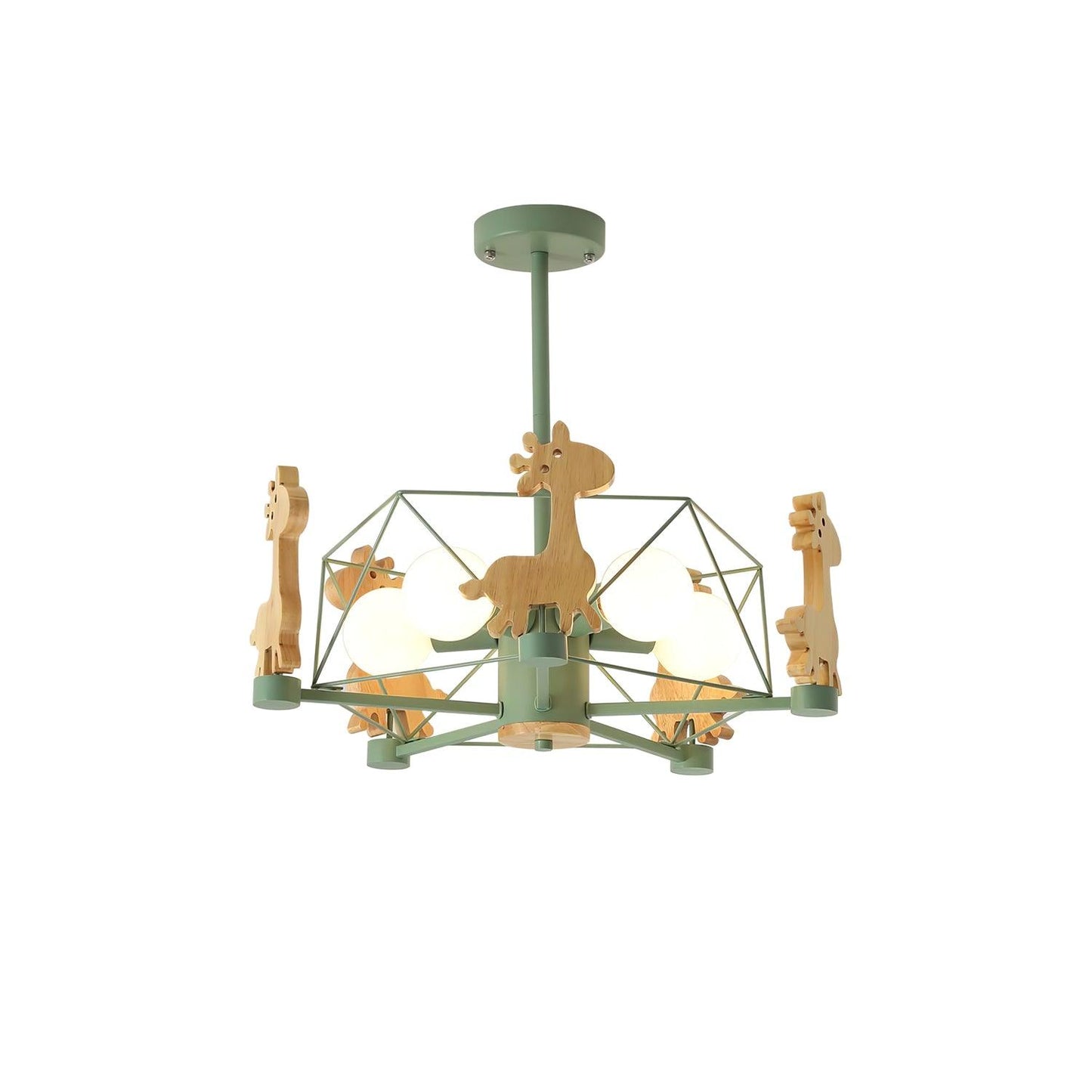 Lovely Deer Wooden Electrolier Chandelier