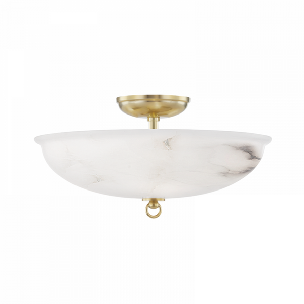 Semi Flush, 3-Light, Aged Brass, 16"W (Mds810-Agb A8N4D)