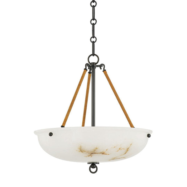 Pendant, 3-Light, Distressed Bronze, Alabaster Shade, 16"W (MDS811-DB ACKVW)