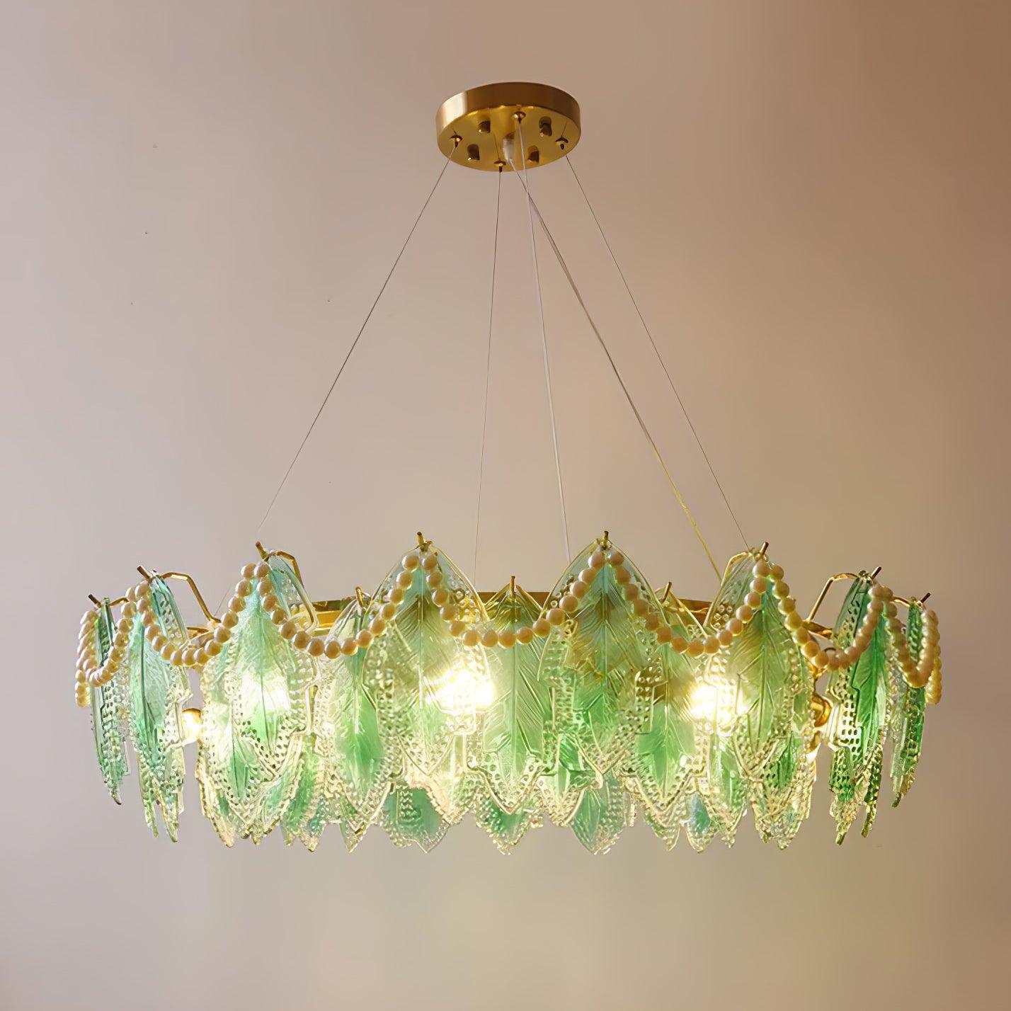 Maple Leaf Glass Ceiling fixture Chandelier