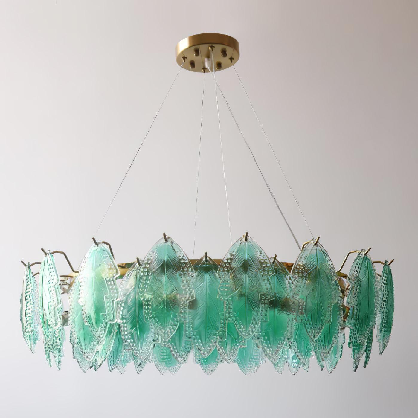 Maple Leaf Glass Ceiling fixture Chandelier