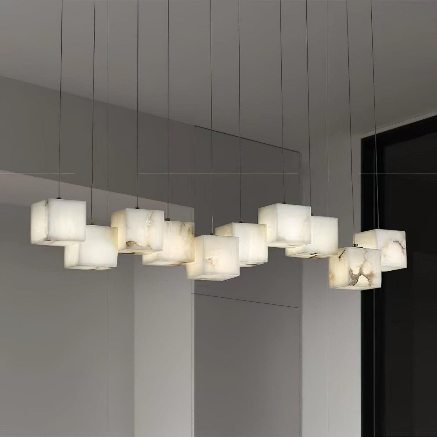 Alabaster Box Ceiling fixture Chandelier