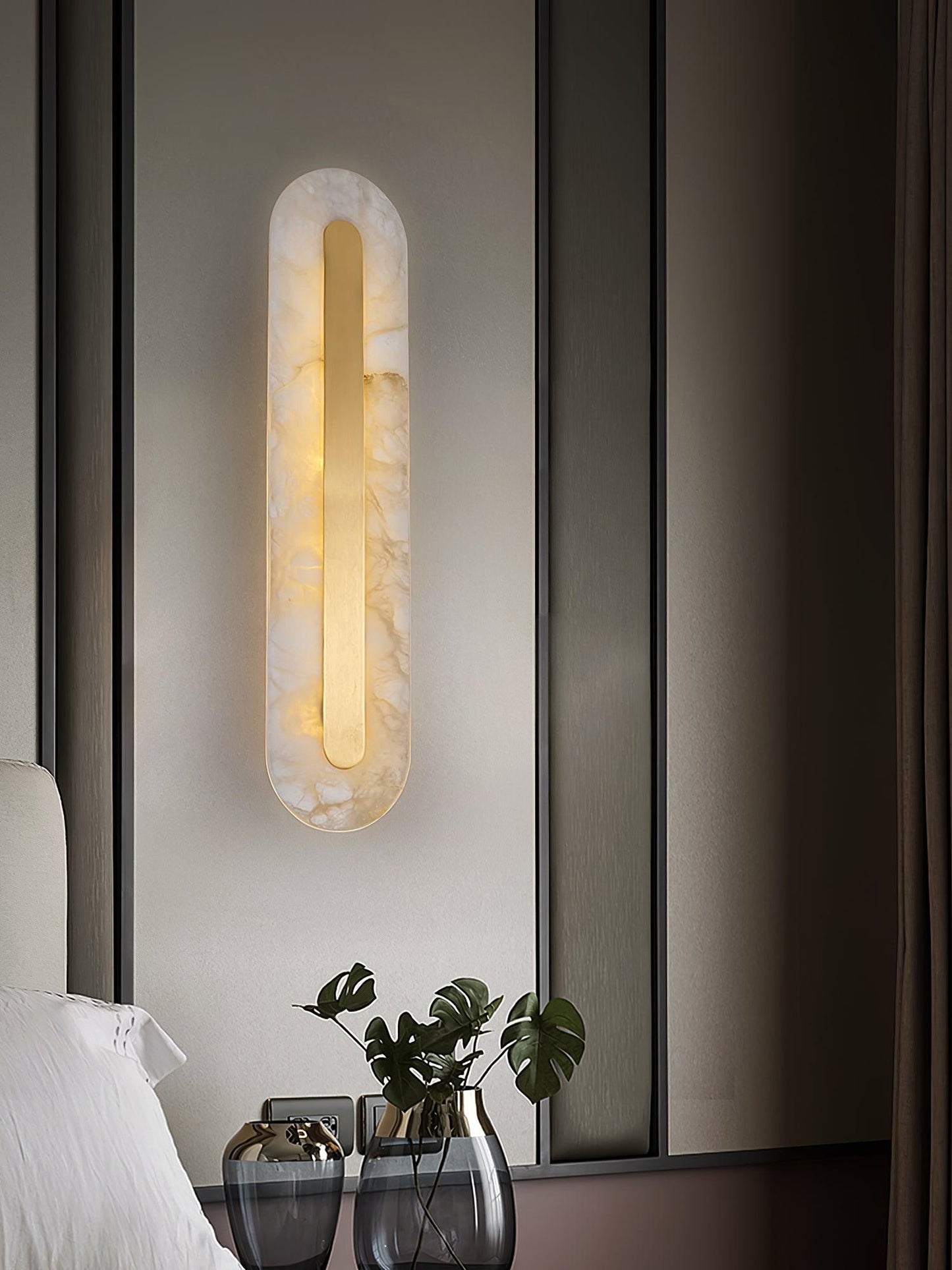 Alabaster Rounded Wall light fixture Wall Light