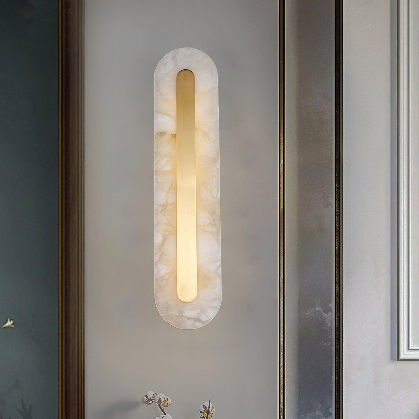 Alabaster Rounded Wall light fixture Wall Light