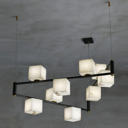 Alabaster Square Box Electrolier Chandelier