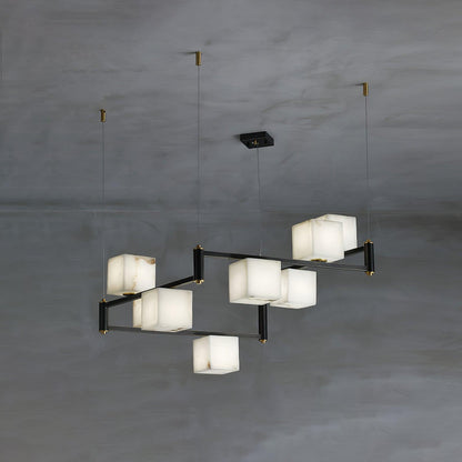 Alabaster Square Box Electrolier Chandelier