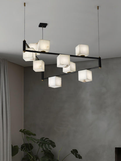 Alabaster Square Box Electrolier Chandelier