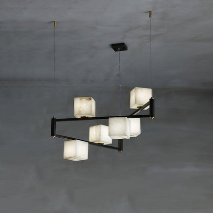 Alabaster Square Box Electrolier Chandelier