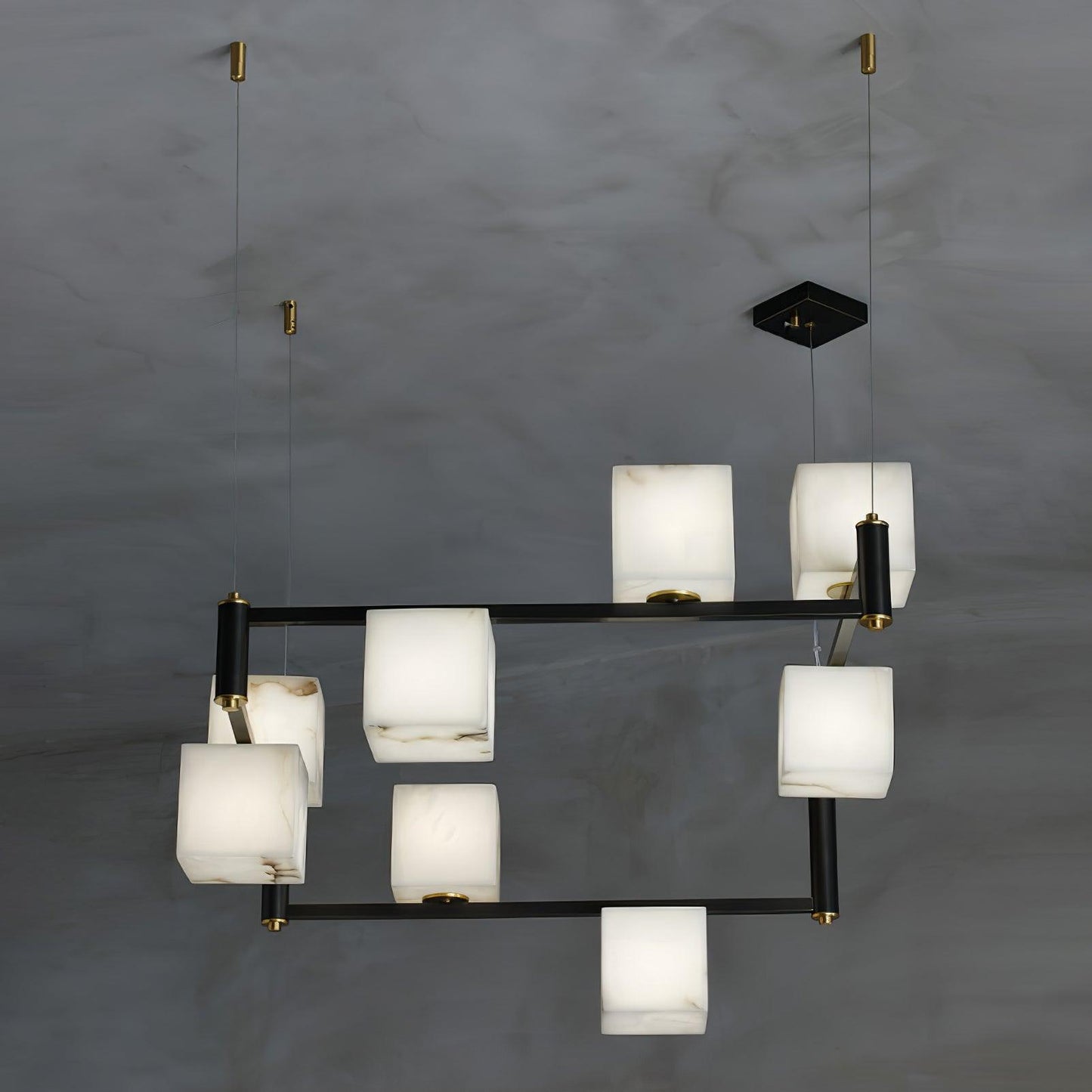 Alabaster Square Box Electrolier Chandelier