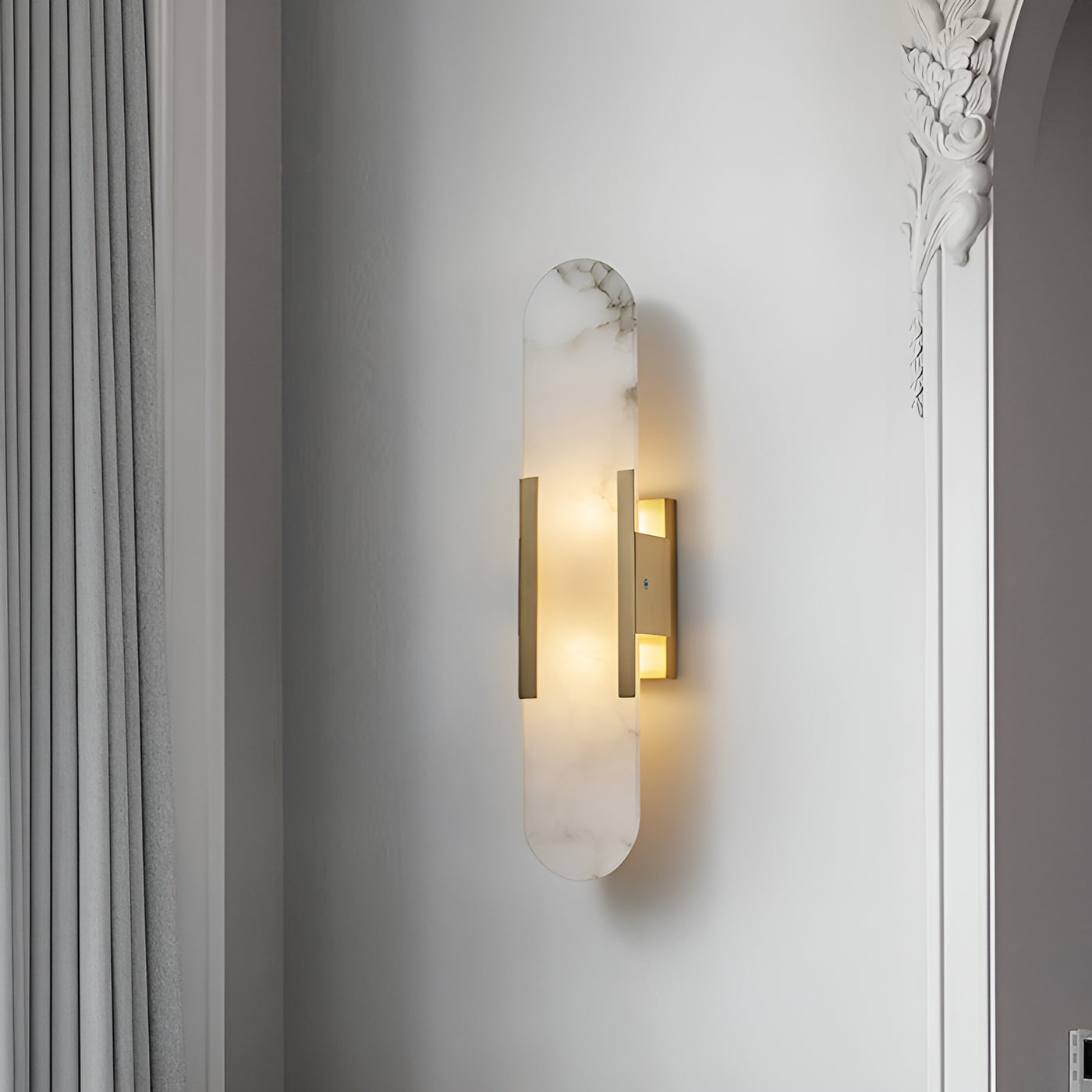 Melange Elongated Alabaster Bracket light Wall Lamp