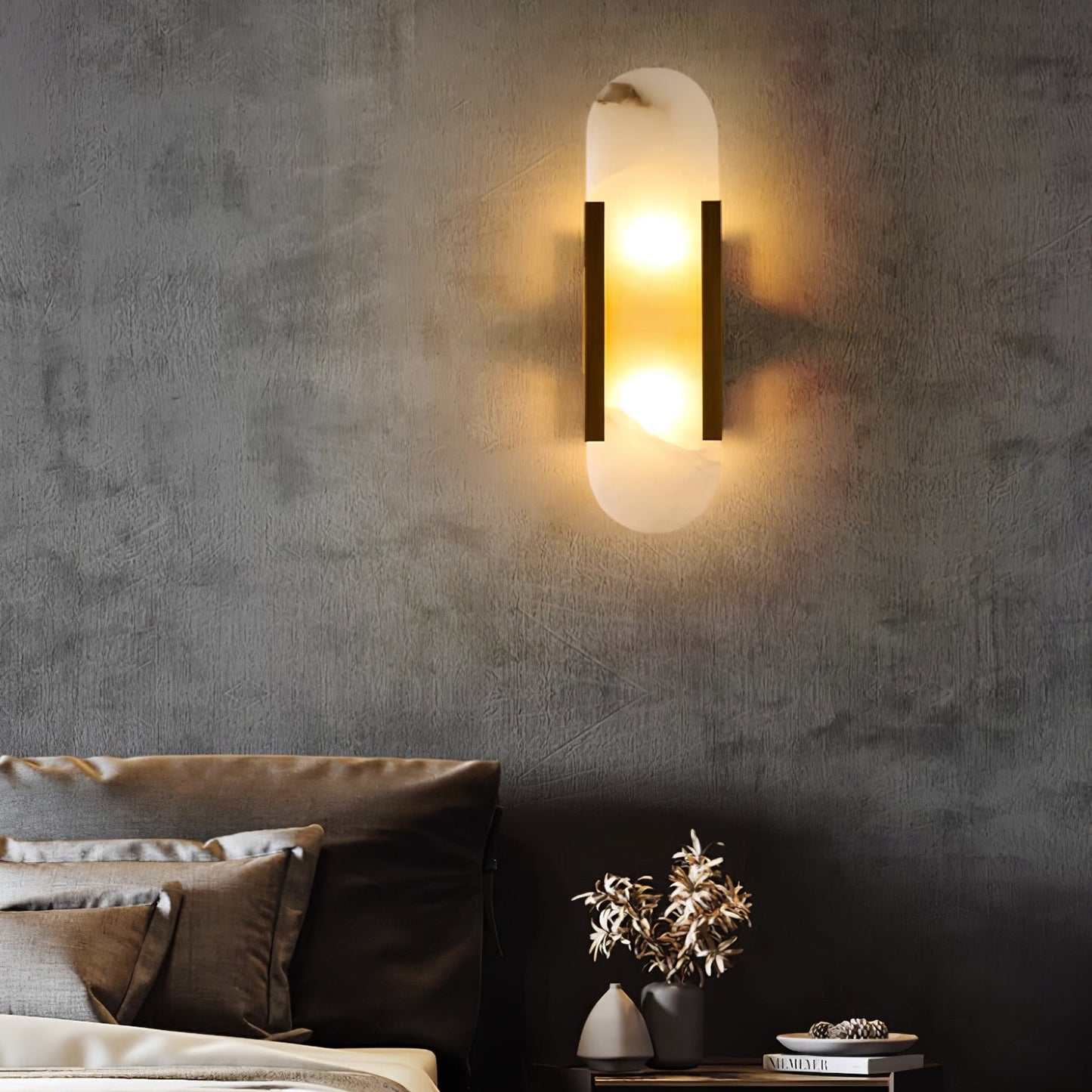 Melange Elongated Alabaster Bracket light Wall Lamp