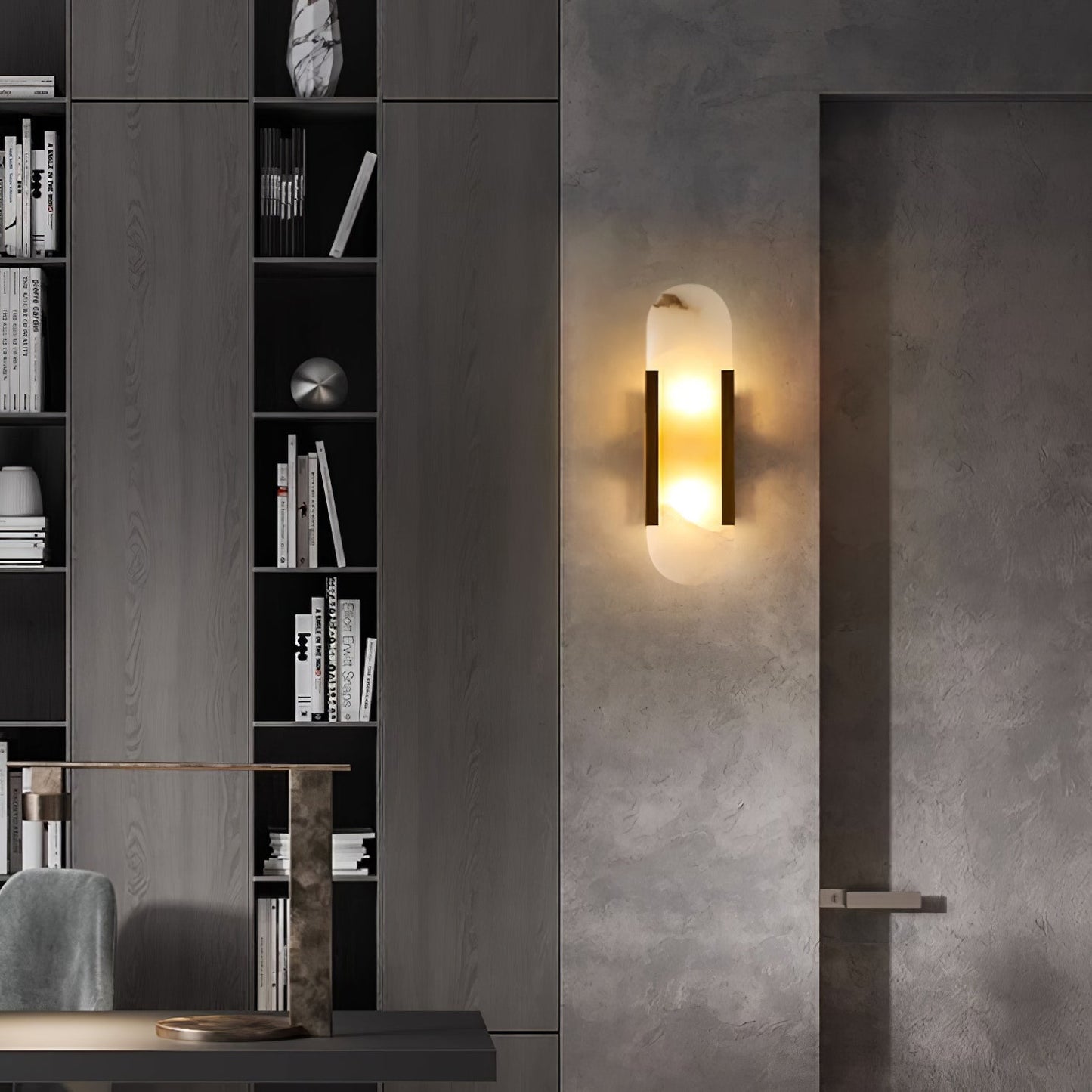 Melange Elongated Alabaster Bracket light Wall Lamp