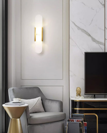 Melange Elongated Alabaster Bracket light Wall Lamp