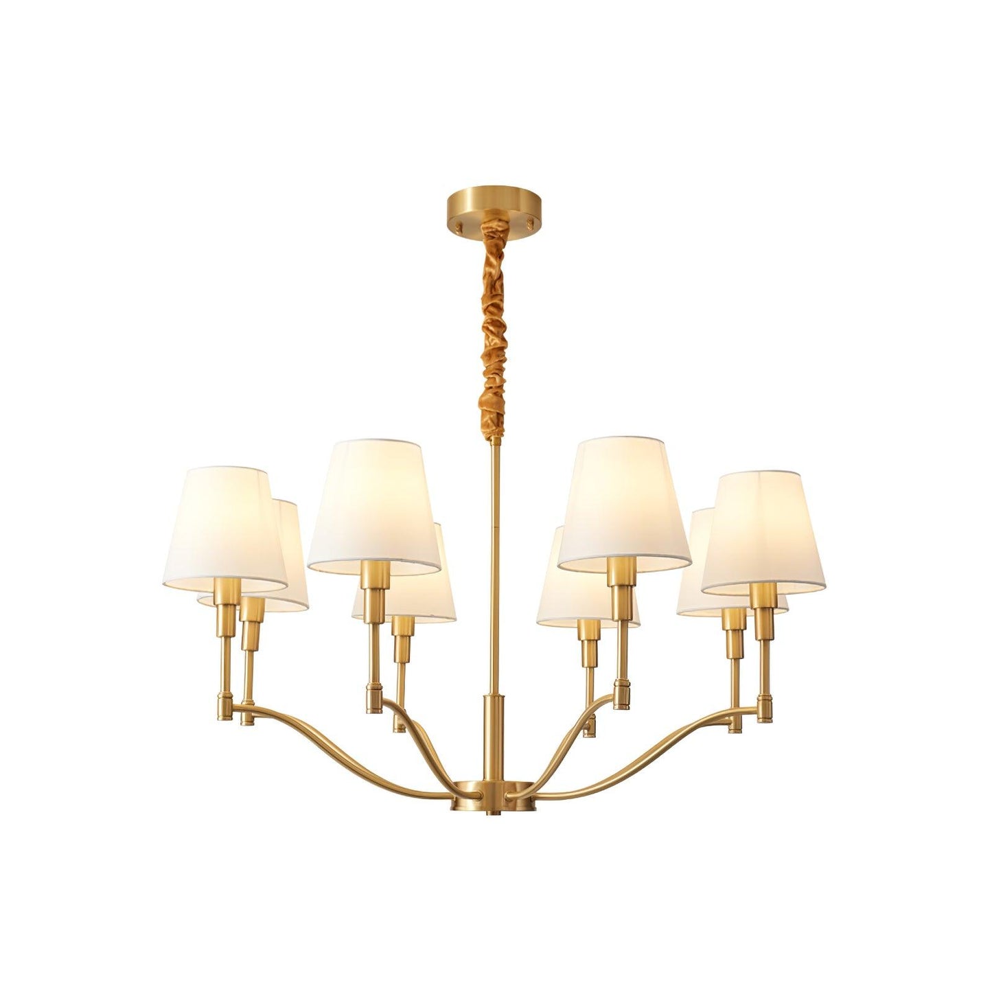 Meridian Mid Century Brass Candelabrum Chandelier