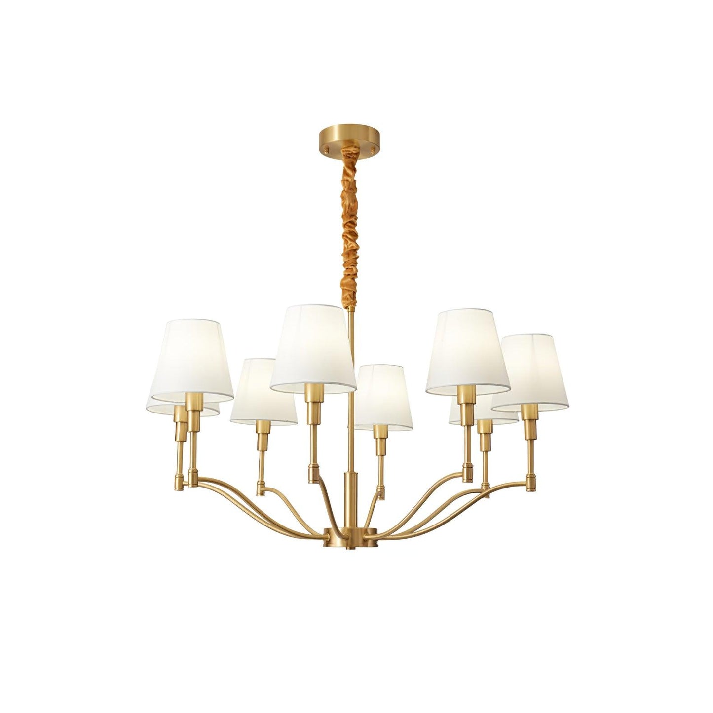 Meridian Mid Century Brass Candelabrum Chandelier