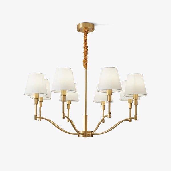 Meridian Mid Century Brass Candelabrum Chandelier