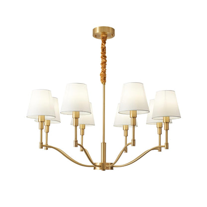 Meridian Mid Century Brass Candelabrum Chandelier