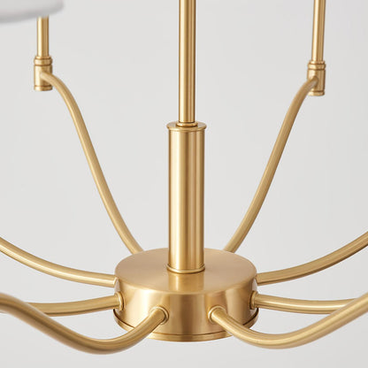 Meridian Mid Century Brass Candelabrum Chandelier