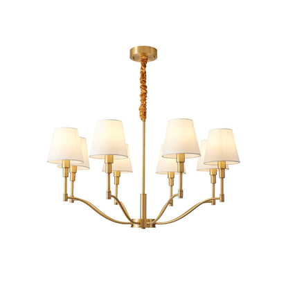 Meridian Mid Century Brass Candelabrum Chandelier