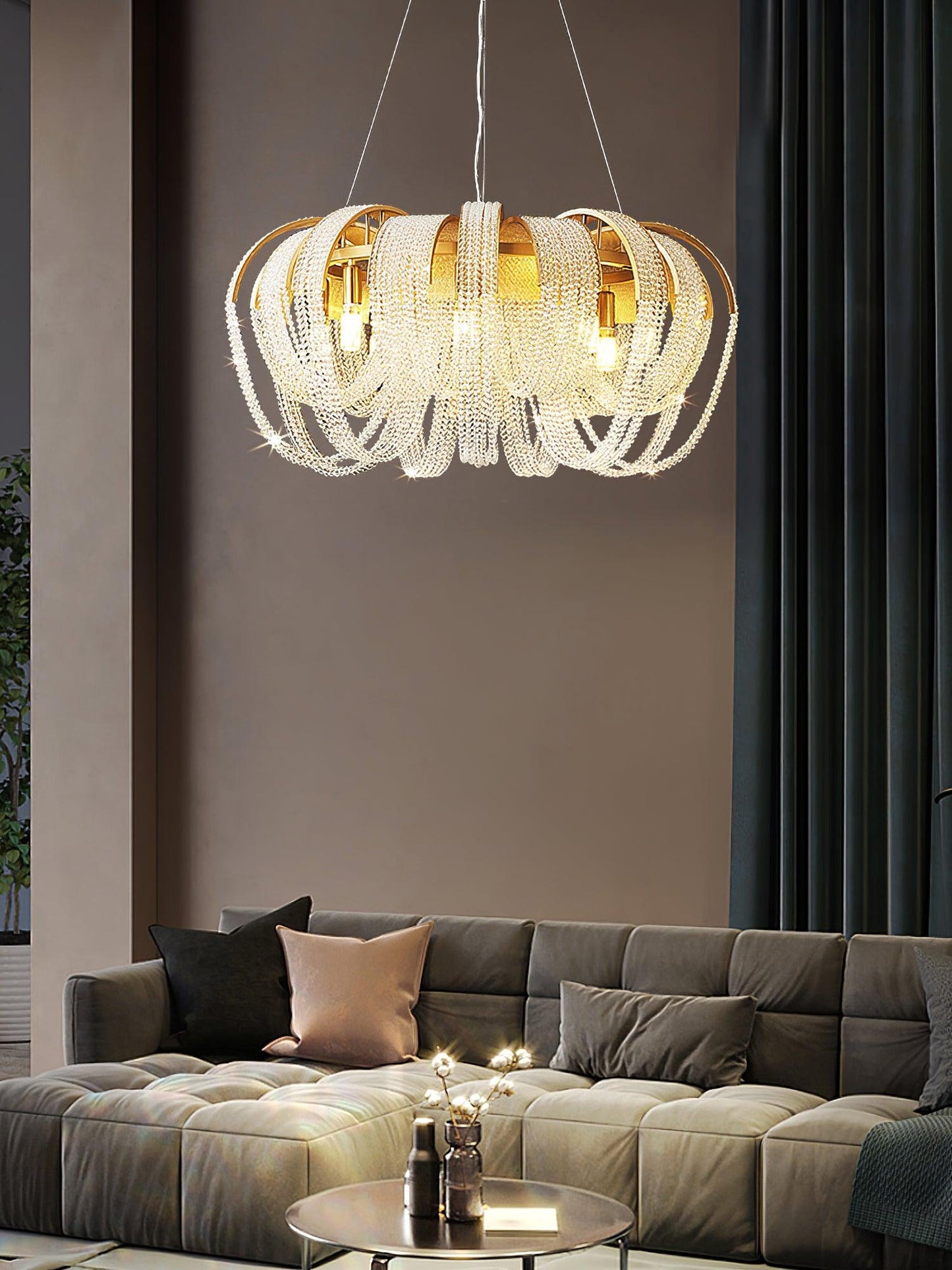 Mesh Crystal Electrolier Chandelier