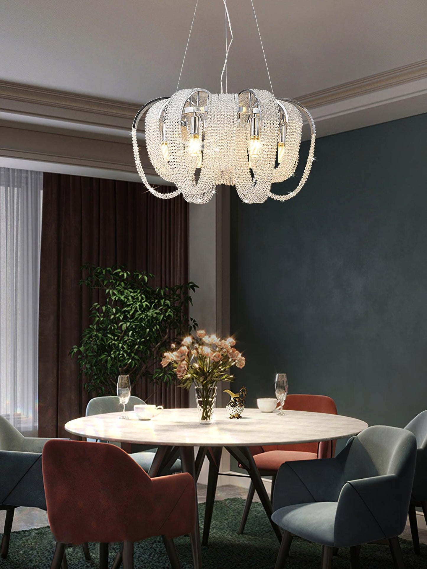 Mesh Crystal Electrolier Chandelier