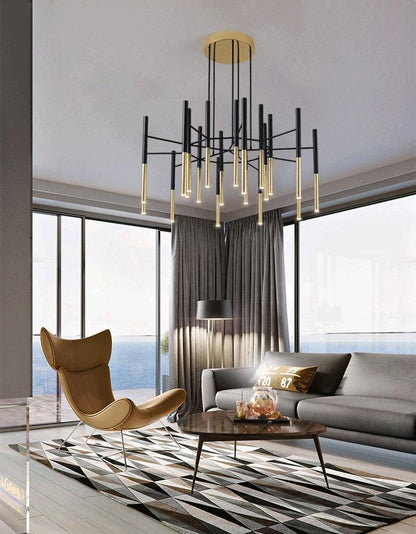 Metal Tubular Electrolier Chandelier