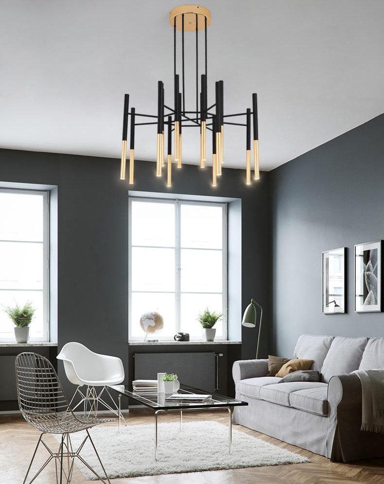 Metal Tubular Electrolier Chandelier