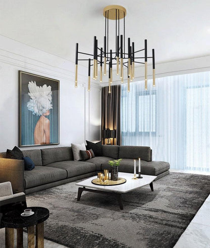 Metal Tubular Electrolier Chandelier