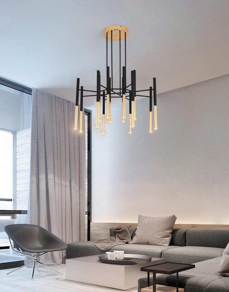 Metal Tubular Electrolier Chandelier