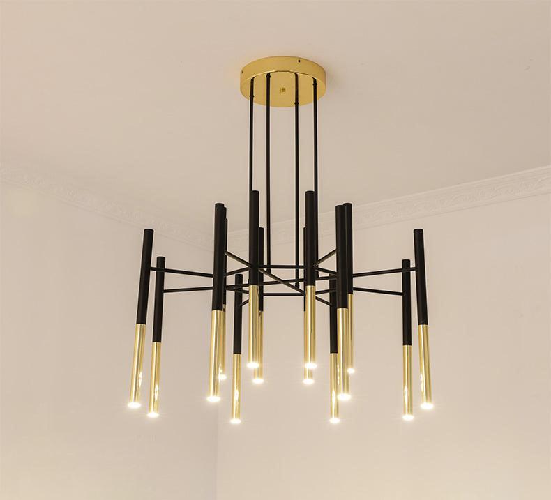 Metal Tubular Electrolier Chandelier