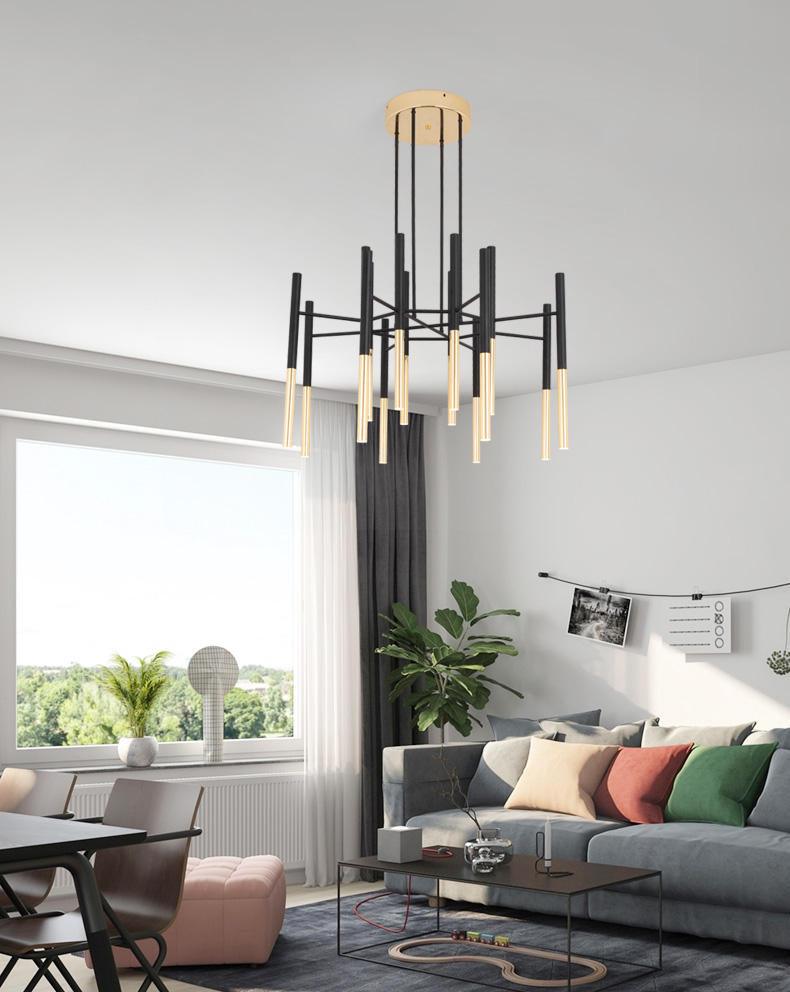 Metal Tubular Electrolier Chandelier