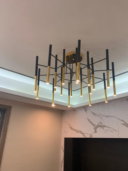 Metal Tubular Electrolier Chandelier