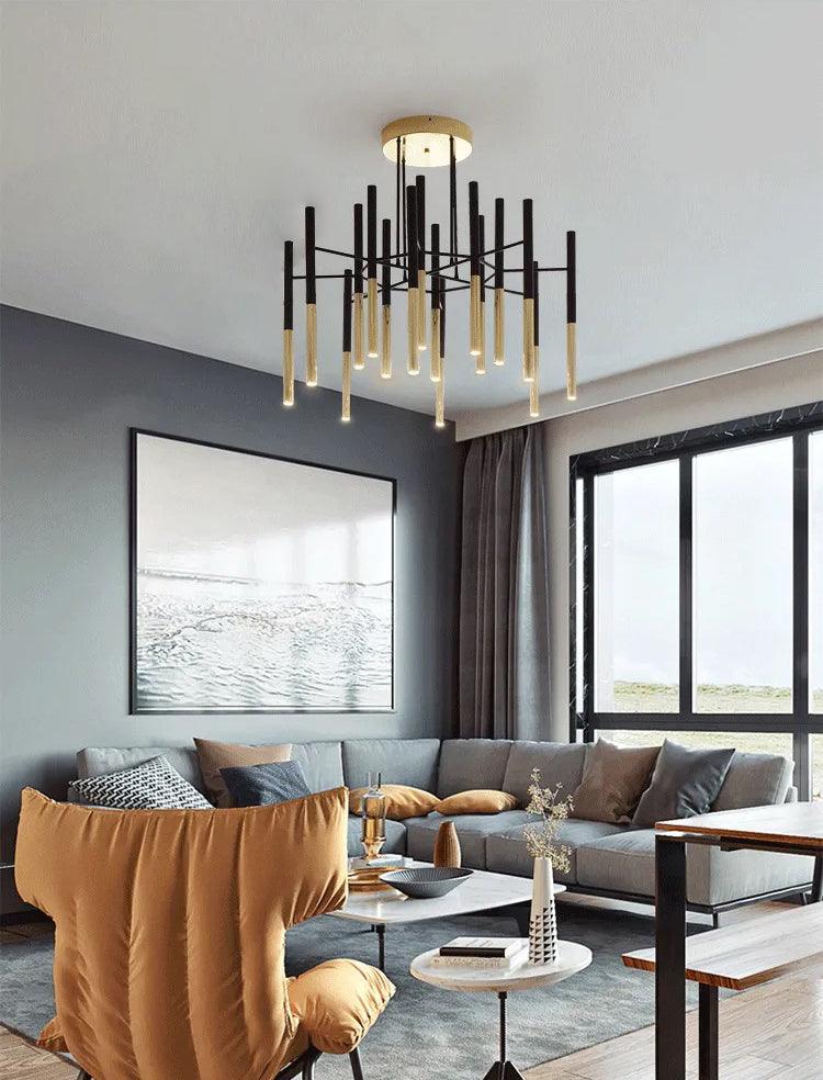 Metal Tubular Electrolier Chandelier